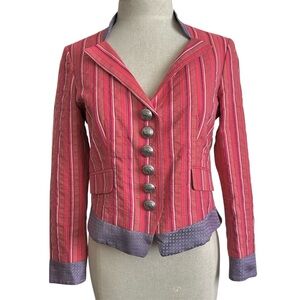 Etro Milano Women's Fitted Striped Blazer Jacket Size 44